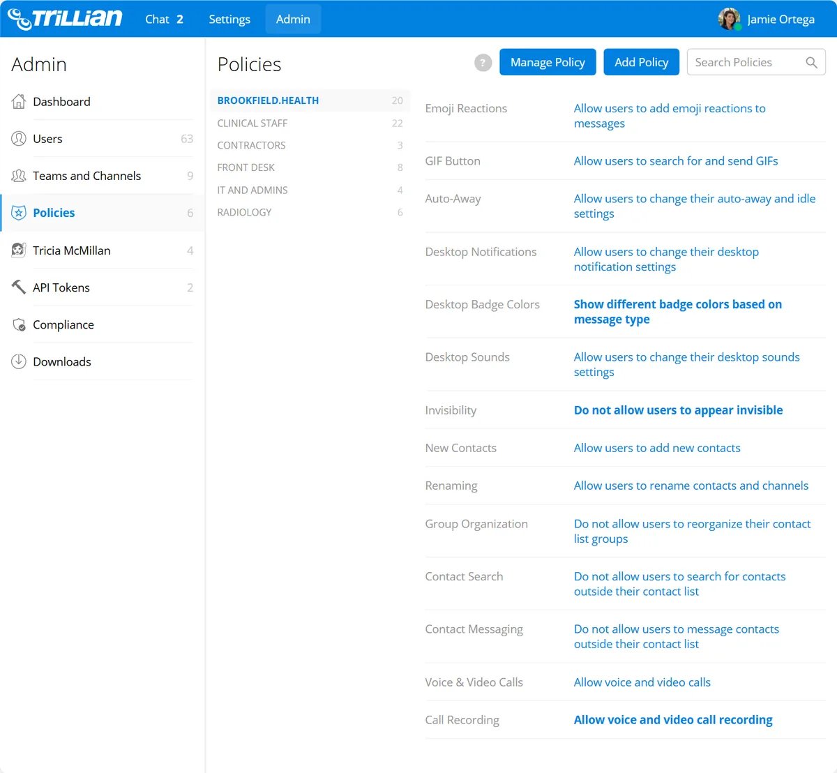 New admin policies