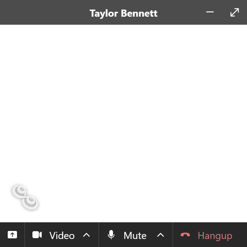 Picture of a woman smiling and waving within a Trillian video call